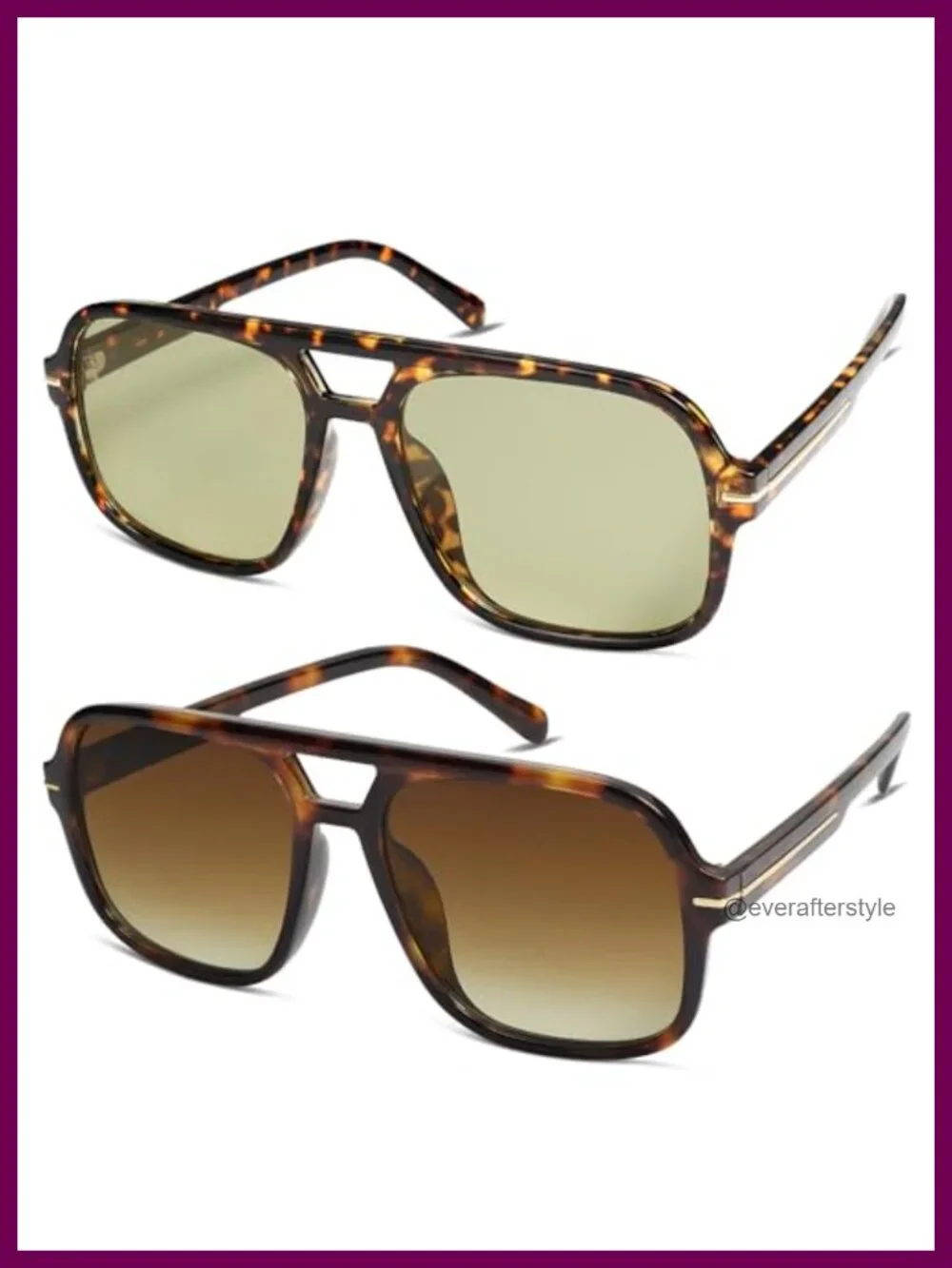 Retro Trending Square Aviator Sunglasses HUGE 2 Pack UV Protection